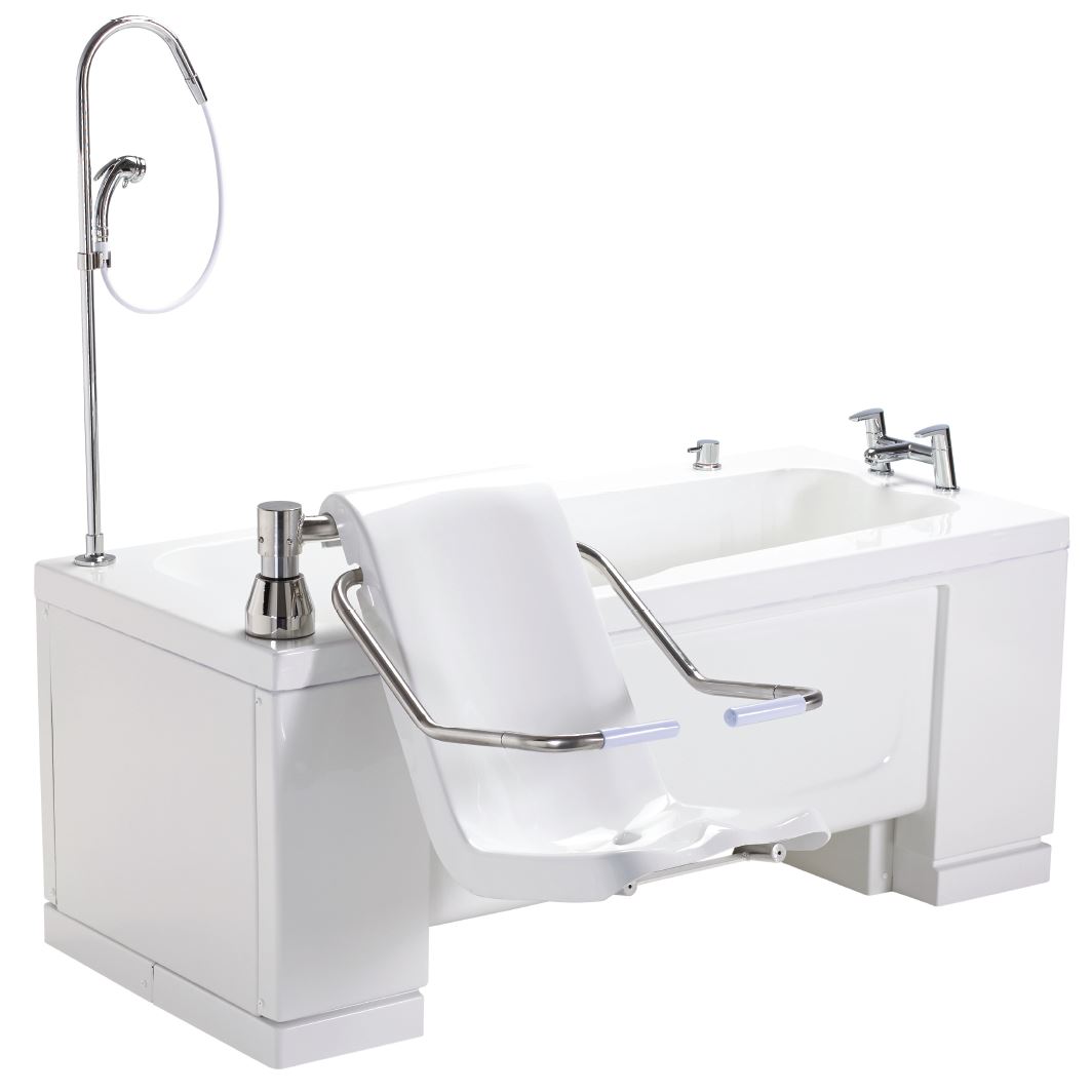 OMEGA 1 care bath with powered lifting seat that also swivels for easy transfer