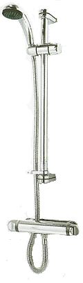 Bar type thermostatic shower mixer valve, hose, riser rail and shower handset
