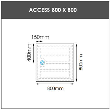 800 x 800 EASA ACCESS low profile shower tray