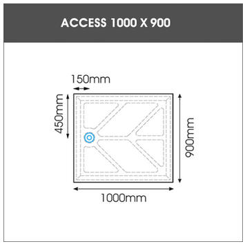 1000 x 900 EASA ACCESS low profile shower tray