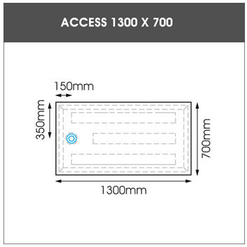 1300 x 700 EASA ACCESS low profile shower tray