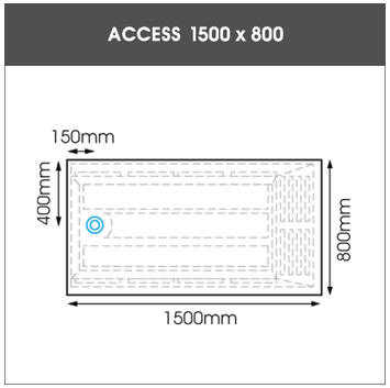 1500 x 800 EASA ACCESS trimmable low profile shower tray