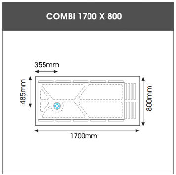 COMBI 1700 X 800 LOW PROFILE SHOWER TRAY