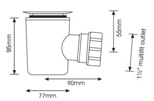 Standard 50mm waste outlet dimensions