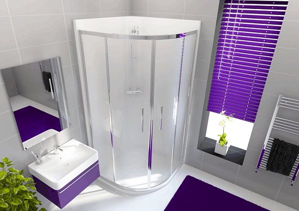 Envirotec leak free quadrant shower pod finished in porcelain white