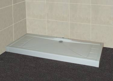 Low level shower tray with above ground waste outlet - The Mendip shower tray