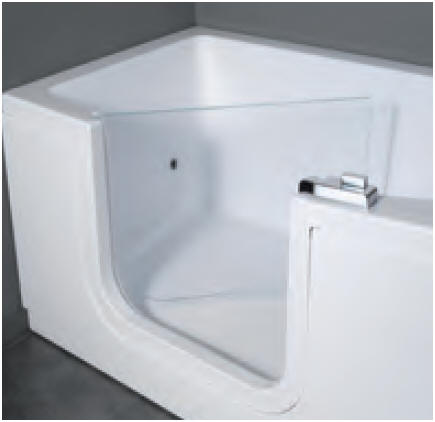IRIS bath inward opening toughened glass door with wide access