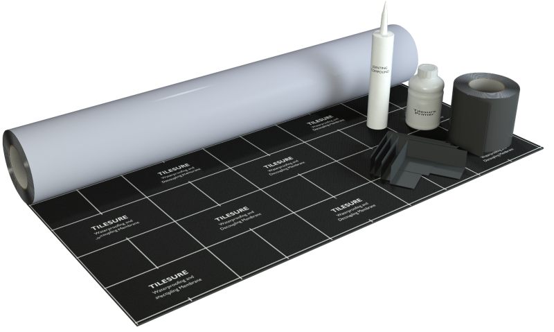 TILESURE Tanking and decoupling membrane. Available in 5m2 and 10m2 kits.