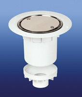 DSS3/V Aquadec wet room shower waste trap with vertical outlet for a vinyl floor