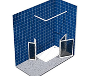 PORTFOLIO disabled shower enclosures with half height doors and panels