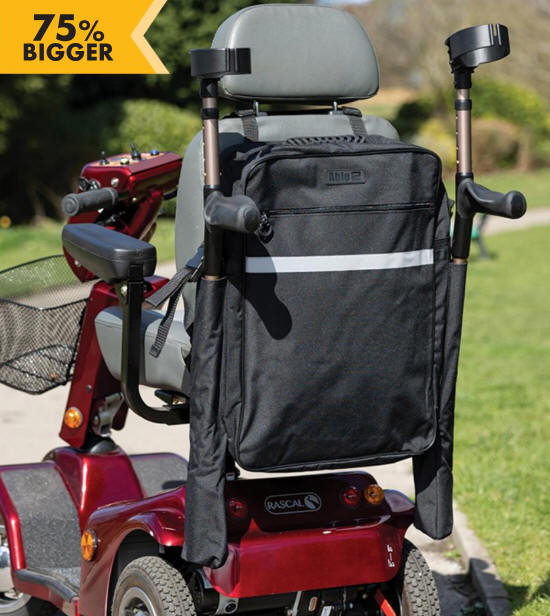 The GIANT. Extra large bag for wheelchairs and scooter buggies incorporating pockets for walking sticks or crutches.