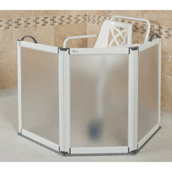 3 panel free standing portable shower screen