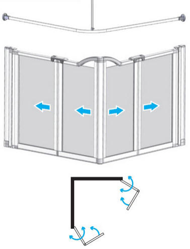 EASA Half height corner shower enclosure comprising two bifold doors