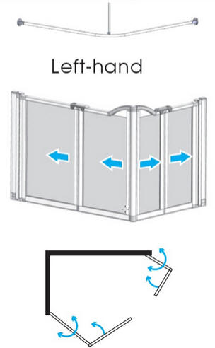 EASA Half height rectangular shower enclosure comprising two bifold doors - Left Hand