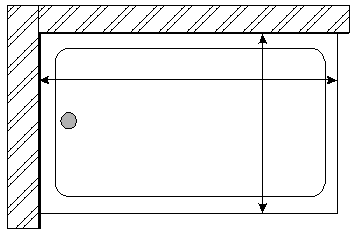 Measuring a shower enclosure for a shower tray.