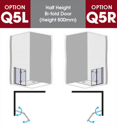 EASA EXQUISITE Q5 half-height glass bi-folding shower door