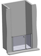 Example alcove enclosure: 1 x fixed panel + 1 x hinged door