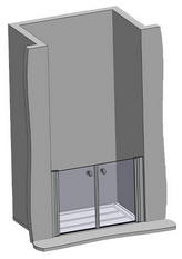 Example alcove enclosure: 2 x hinged doors