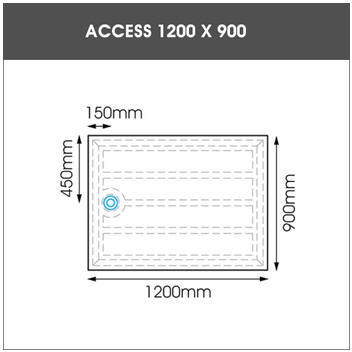 1200 x 900 EASA ACCESS low profile shower tray