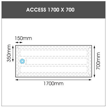 1700 x 700 EASA ACCESS low profile shower tray