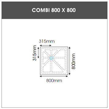 COMBI 800 X 800 LOW PROFILE SHOWER TRAY