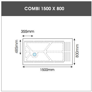 COMBI 1500 X 800 LOW PROFILE SHOWER TRAY