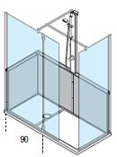 Walk in shower bath replacement package with half height wall panels