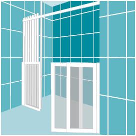 A half height sliding shower door with inline fixed panel for an alcove setting.