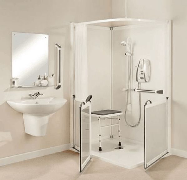 Disabled shower cubicles - all in one leak free