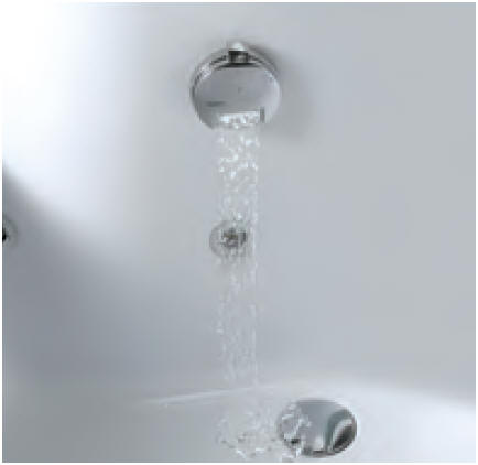 Bath fill and overflow option on the IRIS bath