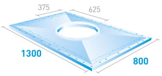 Hex Dec Duo wet room floor former 1300mm x 800mm