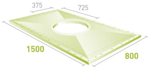 Hex Dec Duo wet room floor former 1500mm x 800mm