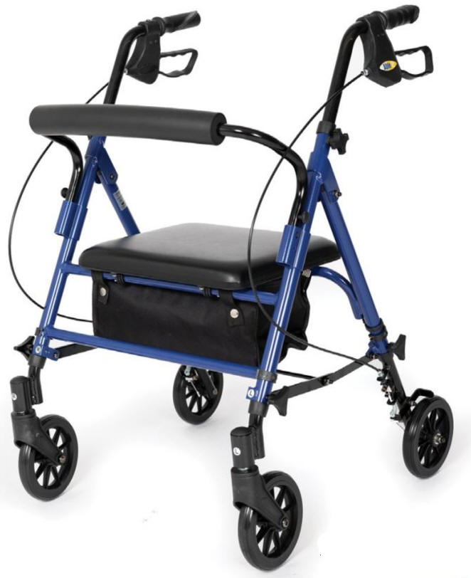 4 wheel compact folding rollator with seat