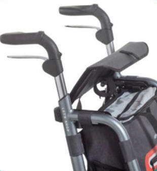 LET'S SHOP Rollator showing folding seat and inner bag