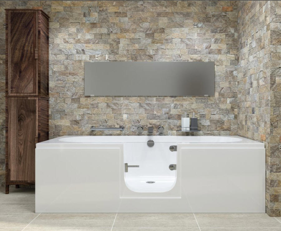 Ultimate in luxury - the Cortega double ended walk in bath with glass door