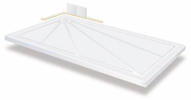 Quantock ultra low level shower tray with a corner waste outlet