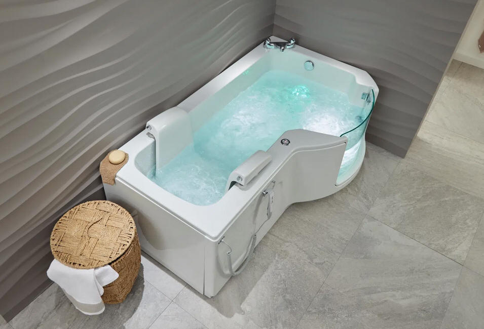 Recline into your Louisiana Walk in Bath with Air |Spa and Chromotherapy lighting.