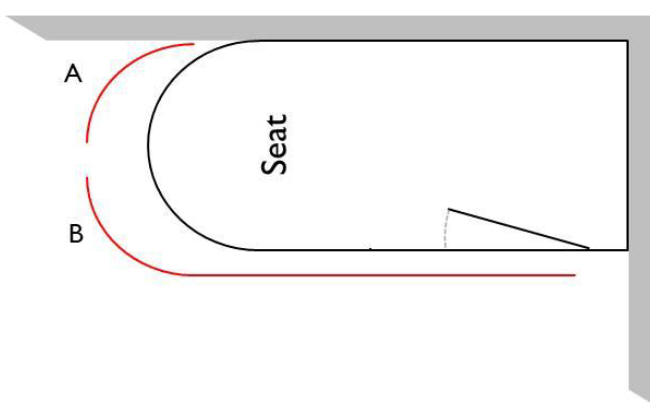 Easy Riser walk in bath diagram showing original bath and panel configuration.