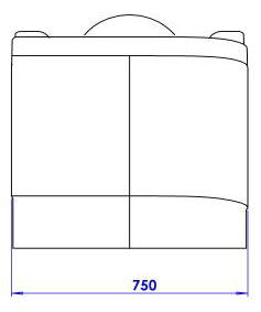 Easy Riser walk in bath (4) - Dimensions of corner model