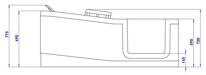 Easy Riser walk in bath (1) - Dimensions of Original and Peninsual models