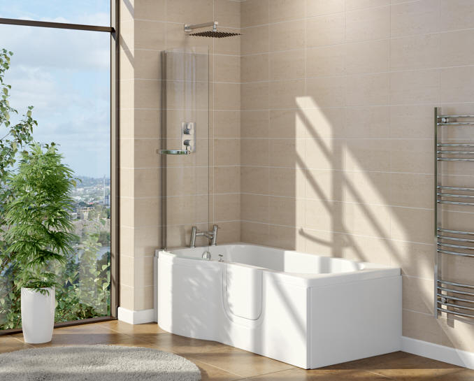 The elegant CALYPSO walk in shower bath