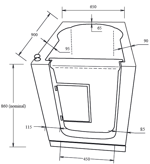 MAESTRO Walk in bath diagram