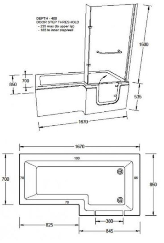 Savanna walk in bath dimensions